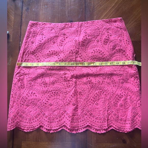 Loft - Embroidered Scalloped Skirt - warm coral - size 10 - Picture 10 of 10